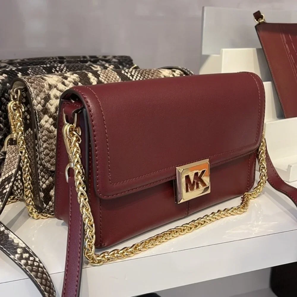 Michael Kors Sonia Medium Leather Shoulder Bag Merlot